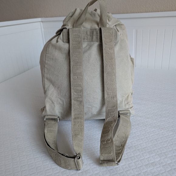 Vintage Disney Winnie The Pooh Beige Canvas Backpack, pockets drawstring Y2K - Picture 3 of 15